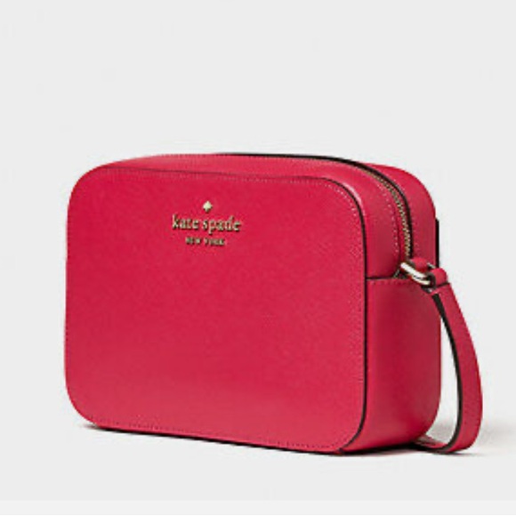 Kate Spade Staci Mini Camera Bag Leather Crossbody in Dark Watermelon - Picture 2 of 12